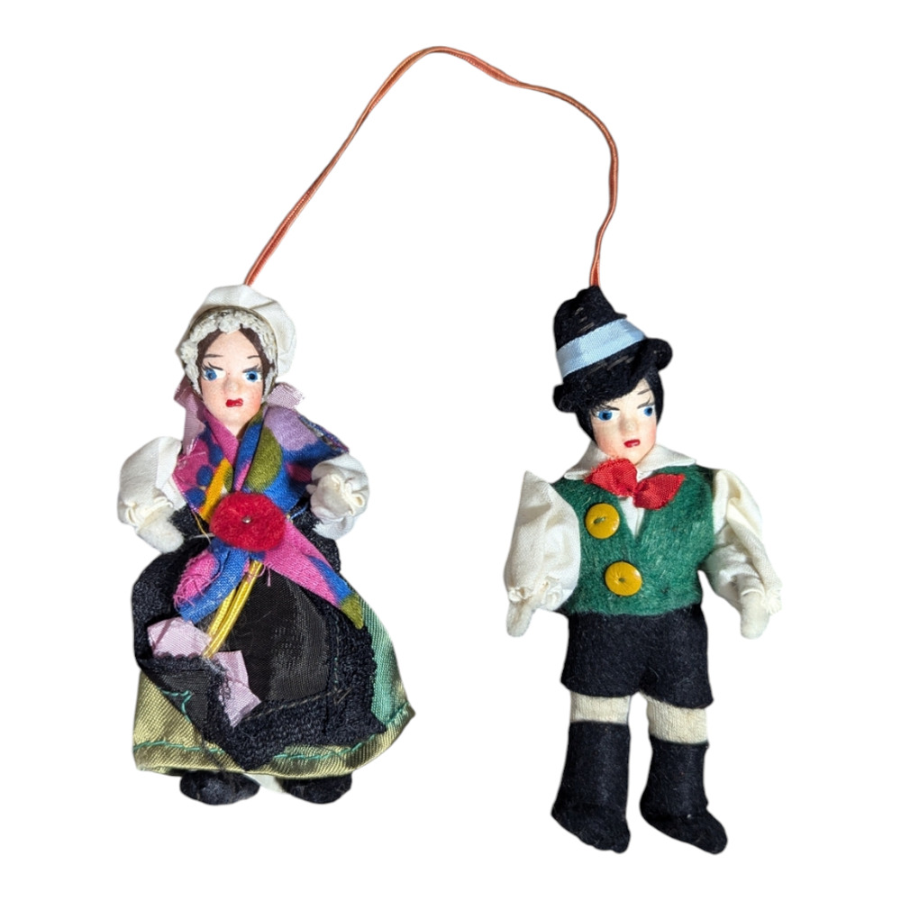 Two Dolls from Former Yugoslavia | Vintage Couple Dolls | Traditional Dolls